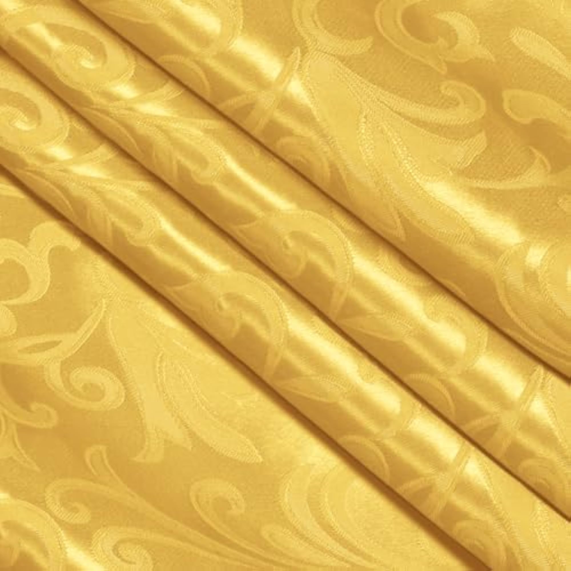 Gold Jacquard Satin Fabric by The Yard, 60" Wide, 5 Yards